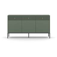 Maggiore MA03, 3D3S, Smoke smoked green, black legs, gold handles - Chest of Drawers