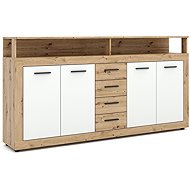 Chest of drawers Luna XXL, decor oak artisan, white - Chest of Drawers