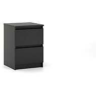 Bedside table Simple black matt 2S 40 - Night Stand