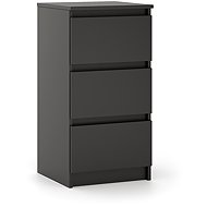 Bedside table black matt 3S 40 - Night Stand