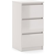 Nightstand cashmere matt with glossy cashmere fronts 3S 40 - Night Stand