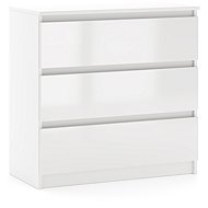 Chest of drawers Simple white matt/white glossy 3S 80 - Chest of Drawers
