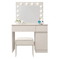 Bella dressing table with lighting, matt cashmere/matt cashmere - package 1/2 - Dressing Table
