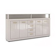 Komoda se zásuvkami Luna De Luxe XXL kašmír/kašmír lesklá, zlatá úchytka - Chest of Drawers