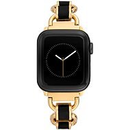 Anne Klein Remienok čierny smalt na Apple Watch 42 mm/44 mm/45 mm/49 mm zlatý - Remienok na hodinky