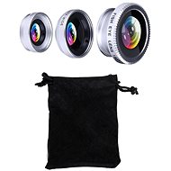External phone lenses (3 in 1) silver - Phone Camera Lens