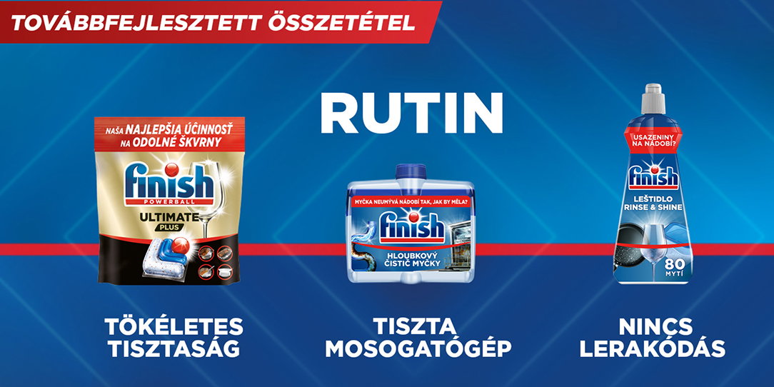 A Finish mosogatógép-kapszulák, tabletták és kiegészítő mosogatógép-szerek széles választékát kínálja
