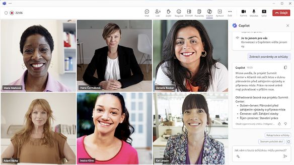 Microsoft – Shrnutí schůzek v Teams