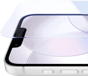 iPhone 17e, pohled zepředu na Ceramic Shield 2, pohled z boku, bílá barva, akční tlačítko a tlačítka hlasitosti