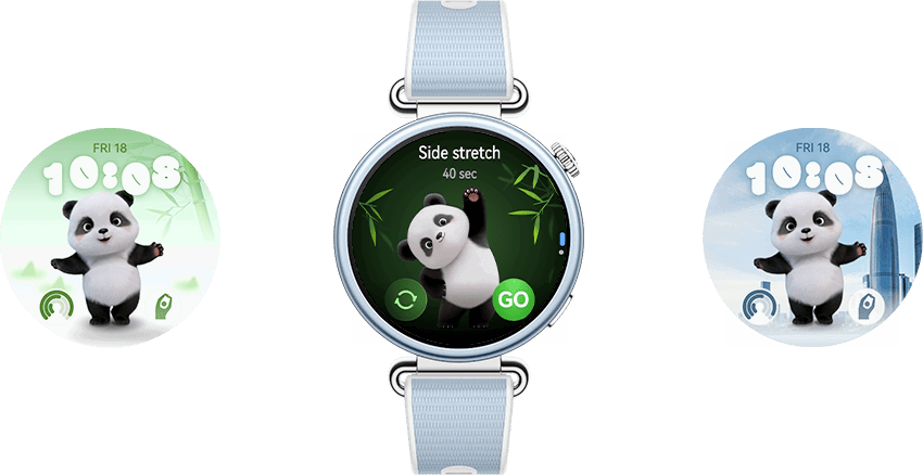 Mini-workout with an animated panda on the watch