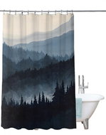 4sleep Shower curtain 180x200cm - forest white/blue/black - Shower Curtain