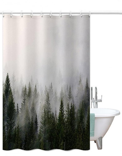4sleep Shower curtain 180x200cm - forest green - Shower Curtain - Main image