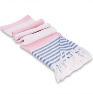 4sleep Turkish beach towel Hammam 100 × 180 cm, pink/blue - Bath Towel