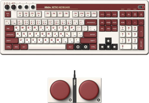 8BitDo Retro Mechanical Keyboard (Fami Edition) with Integrated Numpad + Dual Super Buttons - UK - Gaming Keyboard - Main image