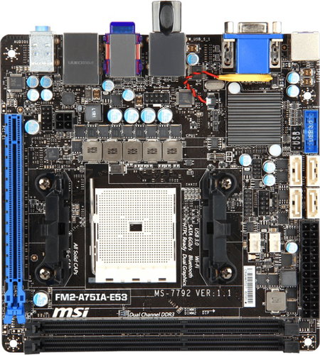  MSI FM2-A75IA-E53  - Motherboard - Main image