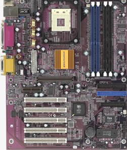 ECS P4S5A, SIS645 pro i P4 CPU, SDRAM i DDR, AC97 - Motherboard - Main image