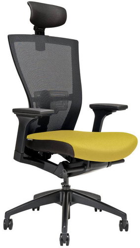 MERENS with headrest yellow - Office Chair - Main image