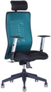 CALYPSO GRAND s podhlavníkom čierno / zelená - Kancelárska stolička