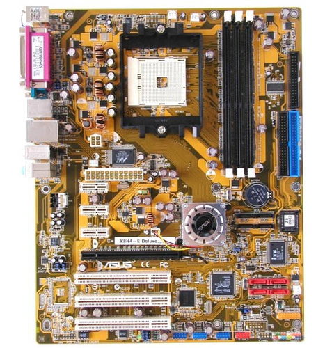 ASUS K8N4-E DELUXE, nForce4 4x, PCIe x16, 3xDDR400, ATA133, SATA, USB2.0, 8ch audio, GLAN, sc754 - Základní deska - Main image