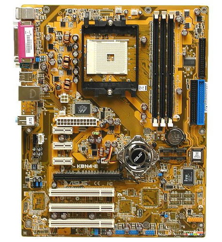 ASUS K8N4-E, nForce4 4x, PCIe x16, 3xDDR400, ATA133, SATA, USB2.0, 6ch audio, GLAN, sc754 Main image ASUS K8N4-E, nForce4 4x, PCIe x16, 3xDDR400, ATA133, SATA, USB2.0, 6ch audio, GLAN, sc754 - Motherboard - Main image