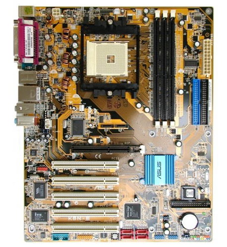 ASUS K8N-E, nForce3 250Gb, 3xDDR400, ATA133, SATA, 2xRAID, AGP8x, USB2.0, 6ch audio, GLAN, sc754 - Motherboard - Main image