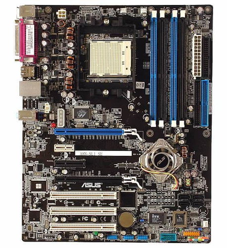 ASUS A8N-SLI SE, nForce4 SLi, ATA133, SATA RAID, DualCh. DDR400, PCIe x16, GLAN 8ch audio sc939 Main image ASUS A8N-SLI SE, nForce4 SLi, ATA133, SATA RAID, DualCh. DDR400, PCIe x16, GLAN 8ch audio sc939 - Motherboard - Main image