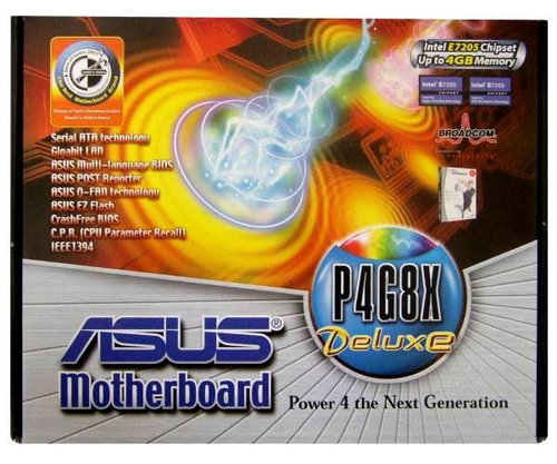 ASUS P4G8X DELUXE iE7205 DualChannel DDR ATA100, SATA RAID, FW, USB2.0, 1GB LAN sc478 Main image ASUS P4G8X DELUXE iE7205 DualChannel DDR ATA100, SATA RAID, FW, USB2.0, 1GB LAN sc478 - Motherboard - Main image
