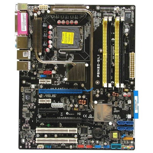 ASUS P5N32-SLI DELUXE- NVIDIA nForce4 SLI X16 IE DualCh DDR2 667, 2x PCIe x16, SATA II, RAID, USB2.0 - Motherboard - Main image