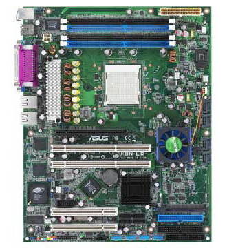 ASUS K8N-LR NVIDIA CK8-04 SLI DualCh DDR400, VGA + PCIe x16, SATA II, USB2.0, GLAN, sc939 - Motherboard - Main image