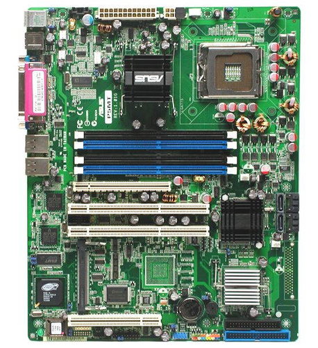 ASUS P5MT iE7230/ICH7R, DualCh DDR2 667 ECC, int. VGA + PCIe x16, Mini-PCI, SATA II RAID, USB2.0, 2x - Motherboard - Hauptbild