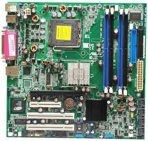 ASUS P5MT-MX iE7230/ICH7R, DualCh DDR2 667 ECC, int. VGA + PCIe x16, SATA RAID, USB2.0, GLAN, sc775, - Motherboard - Fő fotó