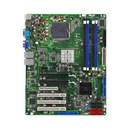 ASUS P5M2P/4L i3010 MCH/ICH7R, DDR2 667 ECC, int. VGA + 2xPCIe x16, SATA II RAID, USB2.0, 4xGLAN, sc - Motherboard - Hauptbild