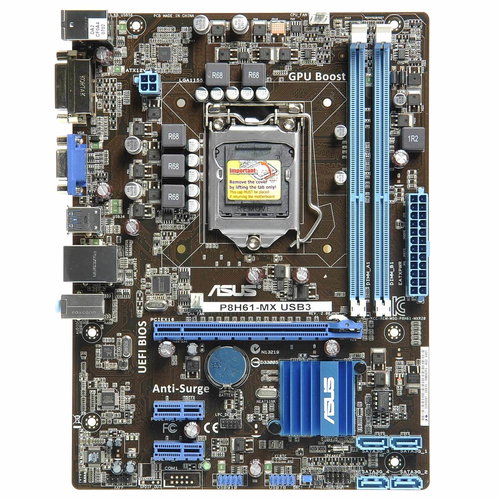 ASUS P8H61-MX USB3 - Motherboard - Main image