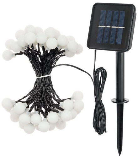 Aca Lighting LED Solar Ball Clear, 30 LEDs, 4.35 m + 2 m, cool white, IP44, 2 functions - Light Chain - Main image