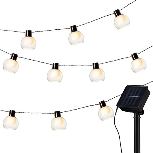 Aca Lighting LED Solar Glasses, 11 LEDs, 2.30 m + 0.50 m, warm white, IP44 - Light Chain - Main image