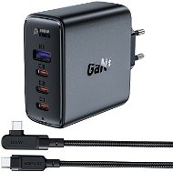 ACEFAST Ultimate GaN Charger 100W (3x USB-C + USB-A) + USB-C Cable BLACK - AC Adapter