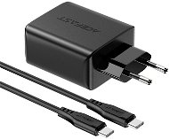 ACEFAST GaN Charger 65 W (2× USB-C + USB-A) + USB-C Cable Black - Nabíjačka do siete