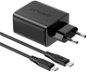 ACEFAST GaN Charger 65W (2x USB-C + USB-A) + USB-C Cable Black - Töltő adapter