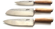 ACEJET Hammerman Olive - Damascus SanMai kitchen knives - set of 3 - Knife Set