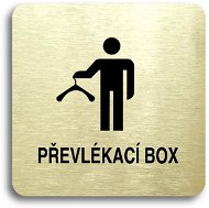 Accept Pictogram "Changing Box II" (80 × 80mm) (Gold Plate - Black Print without Frame) - Sign