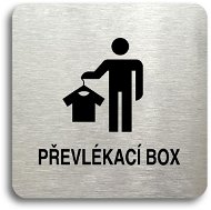 Accept Pictogram "Changing Box III" (80 × 80mm) (Silver Plate - Black Print without Frame) - Sign