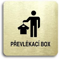 Accept Pictogram "Changing Box III" (80 × 80mm) (Gold Plate - Black Print without Frame) - Sign