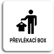 Accept Pictogram "Changing Box III" (80 × 80mm) (White Plate - Black Print without Frame) - Sign