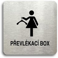 Accept Pictogram "Changing Box IV" (80 × 80mm) (Silver Plate - Black Print without Frame) - Sign