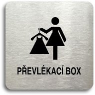 Accept Pictogram "Changing Box V" (80 × 80mm) (Silver Plate - Black Print without Frame) - Sign