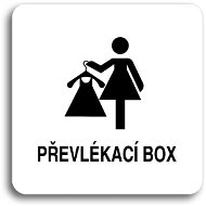 Accept Pictogram "Changing Box V" (80 × 80mm) (White Plate - Black Print without Frame) - Sign
