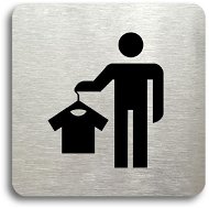 Accept Pictogram "Changing box VIII" (80 × 80 mm) (silver plate - black print without frame) - Sign