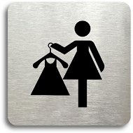Accept Pictogram "changing box IX" (80 × 80 mm) (silver plate - black print without frame) - Sign