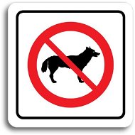Accept "No dogs allowed" pictogram (80 × 80 mm) (white plate - colour print) - Sign