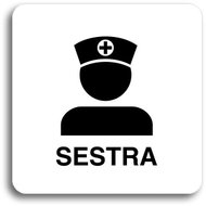 Accept Pictogram "nurse" (80 × 80 mm) (white plate - black print without frame) - Sign